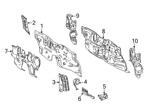 2018 Toyota C-HR Cowl Dash Panel Diagram for 55101-10969