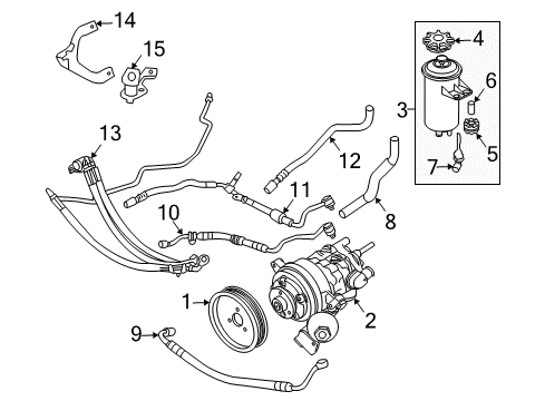 2007 BMW 750i P/S Pump & Hoses, Steering Gear & Linkage Tandem Pump Diagram for 32416765307