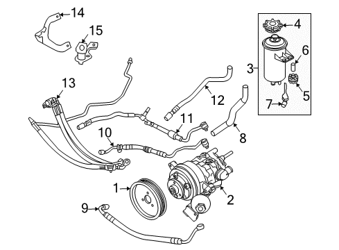 2007 BMW 750i P/S Pump & Hoses, Steering Gear & Linkage Radiator Return Line Diagram for 32416767488