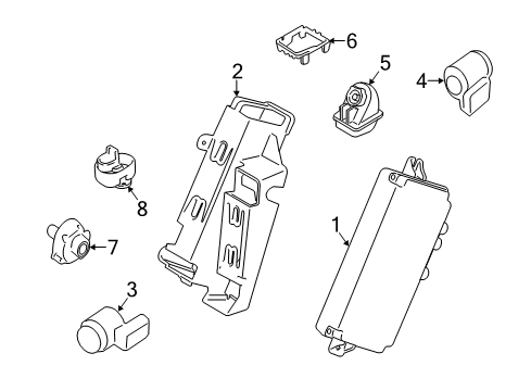 2013 BMW X6 Electrical Components Gasket, Reversing Camera Diagram for 66539187808