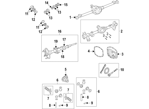 2018 Jeep Wrangler Rear Axle, Differential, Propeller Shaft Case Kit-Differential Diagram for 68393983AA