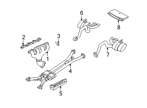 2001 Chevrolet Corvette Exhaust Components Exhaust Muffler Assembly (W/ Tail Pipe) Diagram for 10318352