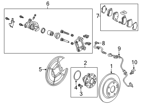 2014 Acura TSX Brake Components Bracket, Rear Abs Sensor Diagram for 42518-TL1-G00