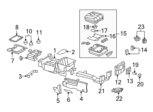 2011 Ram 3500 Center Console SHIFTER-Transfer Case Diagram for 52105551AC