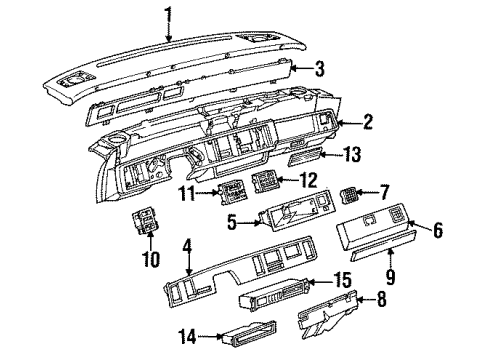 1992 Buick Regal Instrument Panel Cylinder, Instrument Panel Compartment Door Lock (Uncoded) Diagram for 12507462