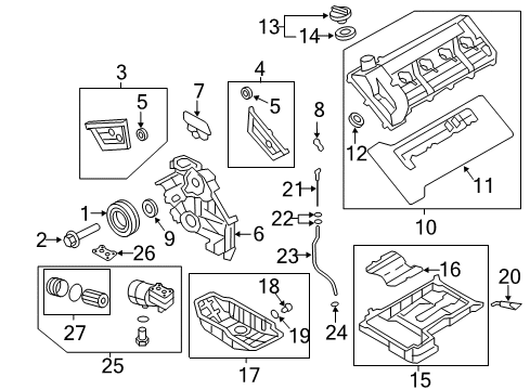 2009 Hyundai Genesis Filters Gasket-Oil Filter Diagram for 26319-3F400