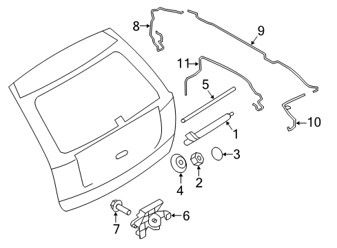 2009 Ford Edge Wiper & Washer Components Wiper Arm Assembly Cap Diagram for 7T4Z-17C526-B