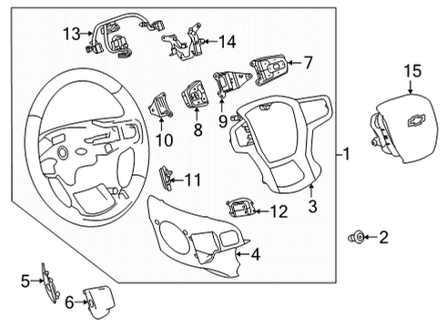 2021 Chevrolet Tahoe Steering Column & Wheel, Steering Gear & Linkage Cruise Switch Diagram for 13535228