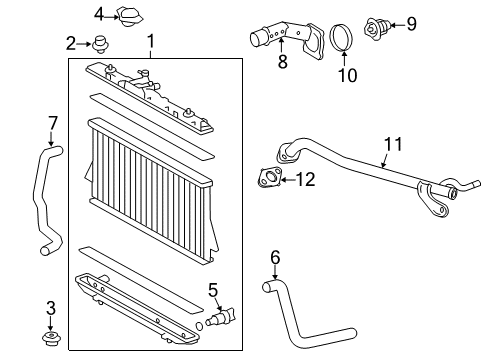 2015 Toyota Highlander Radiator & Components Radiator Assembly Diagram for 16400-0V230