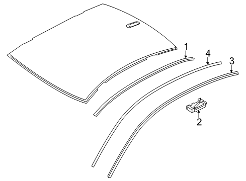 2014 BMW 535i GT Exterior Trim - Roof Finisher, Side Frame Left Diagram for 51337196355