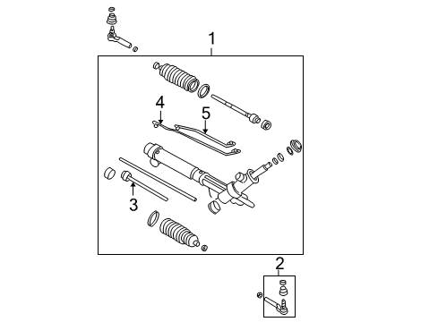 2008 Chevrolet Colorado P/S Pump & Hoses, Steering Gear & Linkage Rod Kit, Steering Linkage Inner Tie Diagram for 19179723