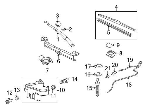 2008 Lexus IS F Wiper & Washer Components Windshield Wiper Arm Assembly, Right Diagram for 85211-53070
