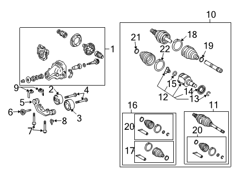 2009 Lexus RX350 Axle & Differential - Rear Support, Rear Differential, NO.1 Diagram for 52380-0E010