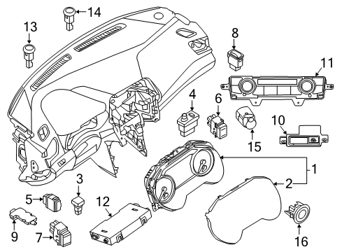 2021 Nissan Maxima Switches Controller Assembly-Air Conditioner Diagram for 27500-4RA0A