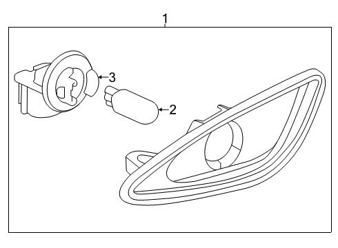2020 Hyundai Venue Side Repeater Lamps Lamp Assembly-Side Repeater, RH Diagram for 92302-K2000