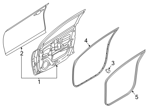 2018 Hyundai Accent Front Door Weatherstrip-Front Door Body Side RH Diagram for 82120-J0000