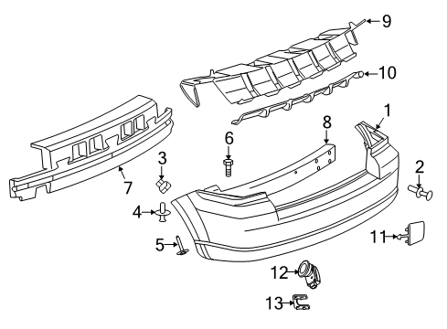 2008 Dodge Caliber Rear Bumper Sensor-Park Assist Diagram for 5137536AA