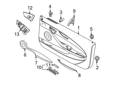 2008 BMW 650i Door & Components Soft Pad Armrest, Door Right Diagram for 51419138414