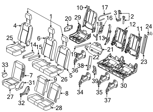 2020 Ford Transit-150 Rear Seat End Cover Diagram for BK3Z-9961349-AA