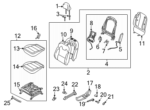 2021 Kia Telluride Driver Seat Components Screw-Machine Diagram for 12291-05103