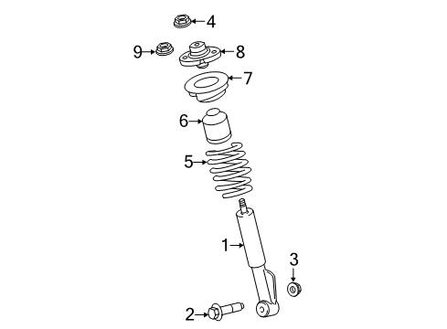 2010 Ford Expedition Struts & Components - Front Strut Diagram for 8L1Z-18124-F
