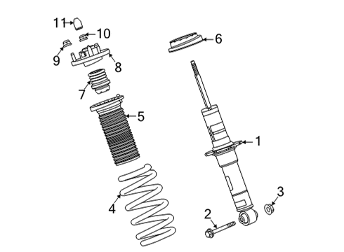 2022 Chevrolet Corvette Shocks & Components - Rear Shock Mount Diagram for 84977028