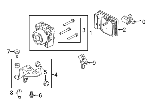 2013 Ford C-Max ABS Components Mount Bracket Diagram for CV6Z-2B389-A