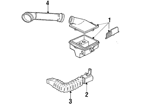 1986 Ford Tempo Air Inlet Duct Diagram for E63Z9C675A