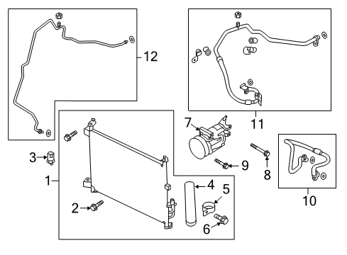 2016 Nissan Versa Note A/C Condenser, Compressor & Lines Bolt-Special Diagram for 21694-0M30A