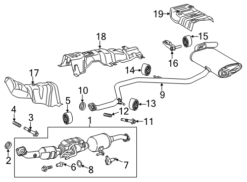 2021 Toyota Prius Prime Exhaust Components Actuator Gasket Diagram for 17499-24010