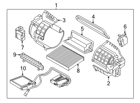 2016 Kia Soul EV Air Conditioner & Heater Components Intake Actuator Assembly Diagram for 97124E4000