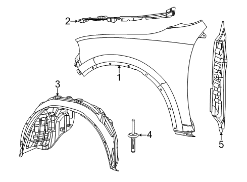 2019 Dodge Durango Fender & Components SILENCER-WHEELHOUSE Inner Diagram for 57010369AJ