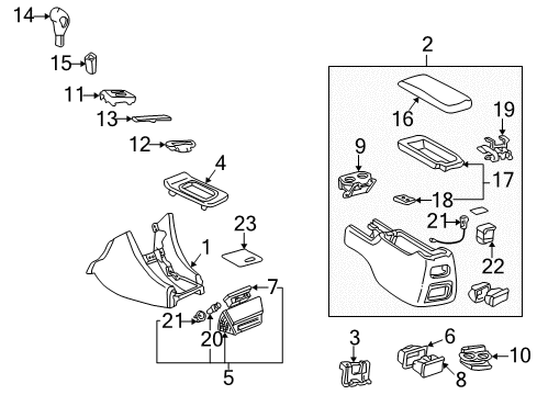 1997 Lexus ES300 Center Console Hinge Sub-Assy, Console Compartment Door Diagram for 58907-33050