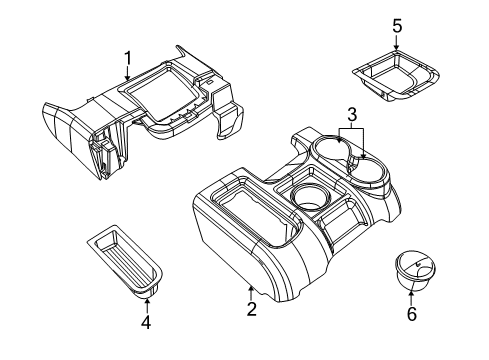 2011 Ram 3500 Center Console Console-Floor Diagram for 1EB16XDVAA