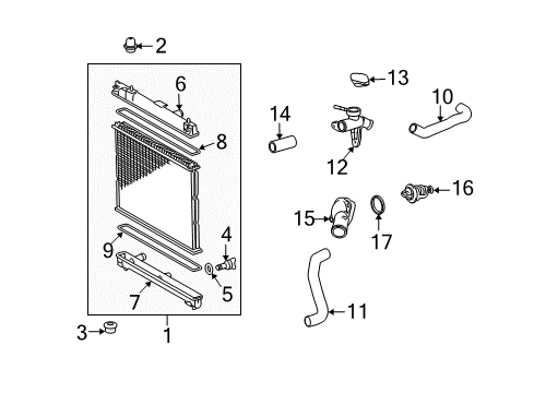 2013 Scion xD Radiator & Components Tank Diagram for 16461-21270