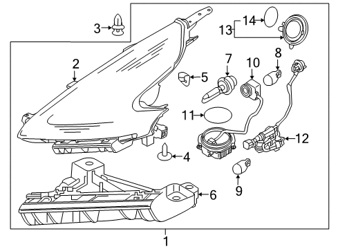 2017 Nissan 370Z Bulbs Screw-Adjusting Diagram for 26392-1EA0A