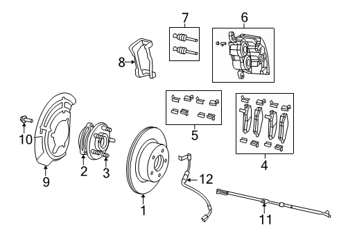 2020 Jeep Wrangler Brake Components Adapter-Disc Brake CALIPER Diagram for 68383242AA