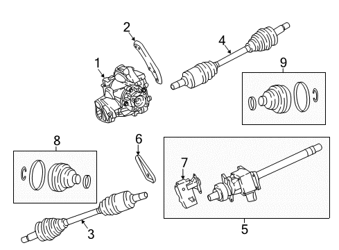 2018 Dodge Challenger Carrier & Front Axles Axle Shaft Front Left Diagram for R4578601AA