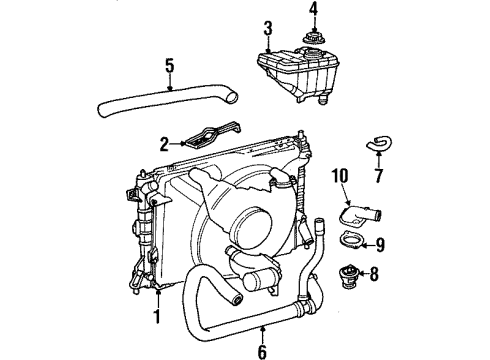 1999 Ford Crown Victoria Radiator & Components Upper Hose Diagram for F8AZ-8260-AB