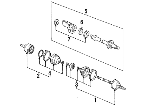 1991 Ford Escort Drive Axles - Front Inner Joint Assembly Diagram for F1CZ3B414F