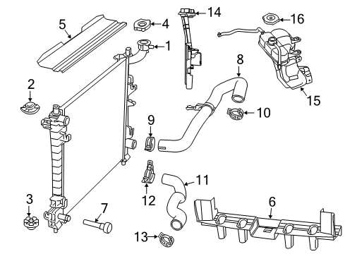 2015 Jeep Grand Cherokee Radiator & Components Engine Cooling Radiator Diagram for 52014529AB