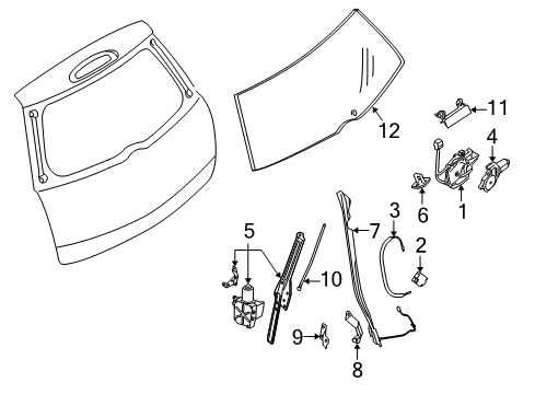 2005 Nissan Quest Lift Gate Switch Assembly-Power Hatch Door Diagram for 25261-5Z110
