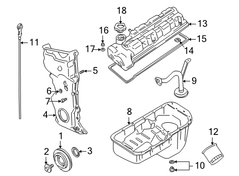 2001 Chevrolet Tracker Filters Crankshaft Pulley Bolt Diagram for 91174410