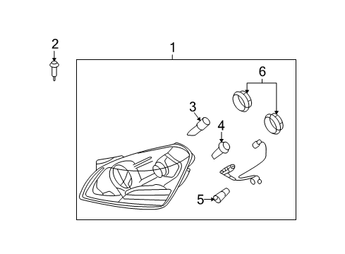 2008 Kia Optima Powertrain Control Passenger Side Headlight Assembly Diagram for 921022G080