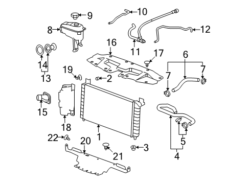 2007 GMC Sierra 1500 Radiator & Components Radiator Diagram for 25810258