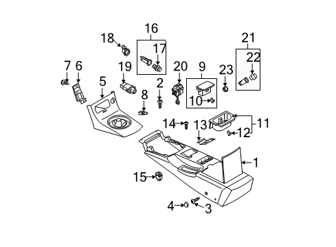 2003 Infiniti G35 Heated Seats Body-Console Diagram for 96911-AM702