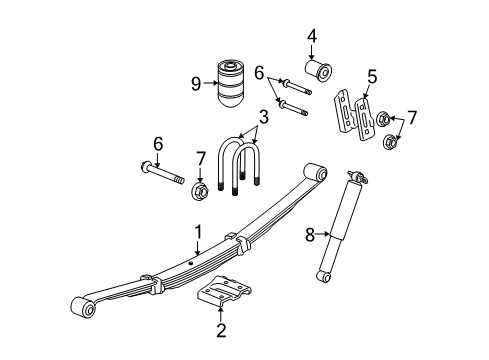 2009 Hummer H3 Rear Suspension Shock Diagram for 20864724