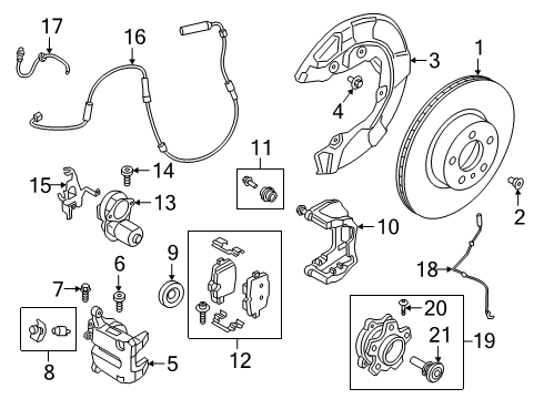 2020 BMW Z4 Brake Components CALIPER HOUSING LEFT Diagram for 34208836841