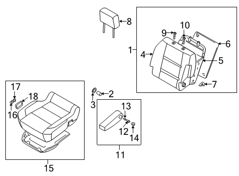 2014 Nissan Titan Front Seat Components Cushion Assembly - Front Seat Diagram for 87300-9FE8A