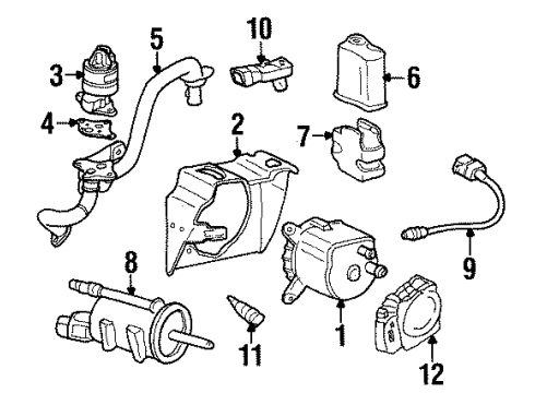 2000 Pontiac Firebird Emission Components Pipe Asm-EGR Valve Diagram for 12559425